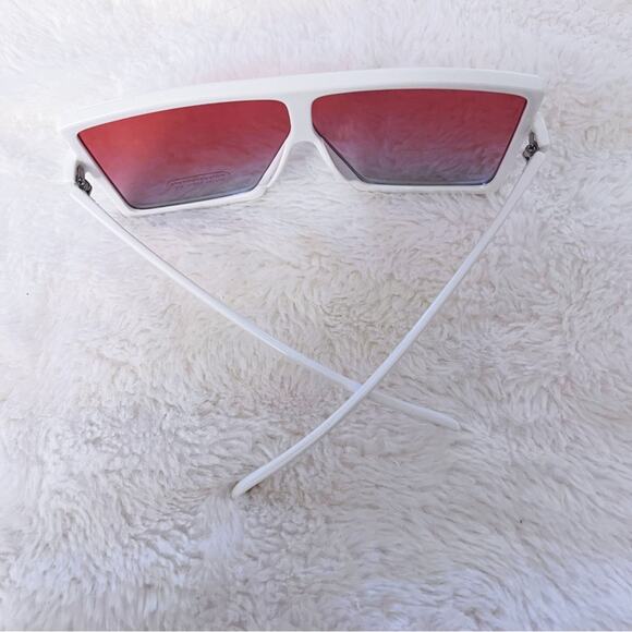 Ivonne White & Pink Oversized Square Sunglasses - Picture 5 of 8